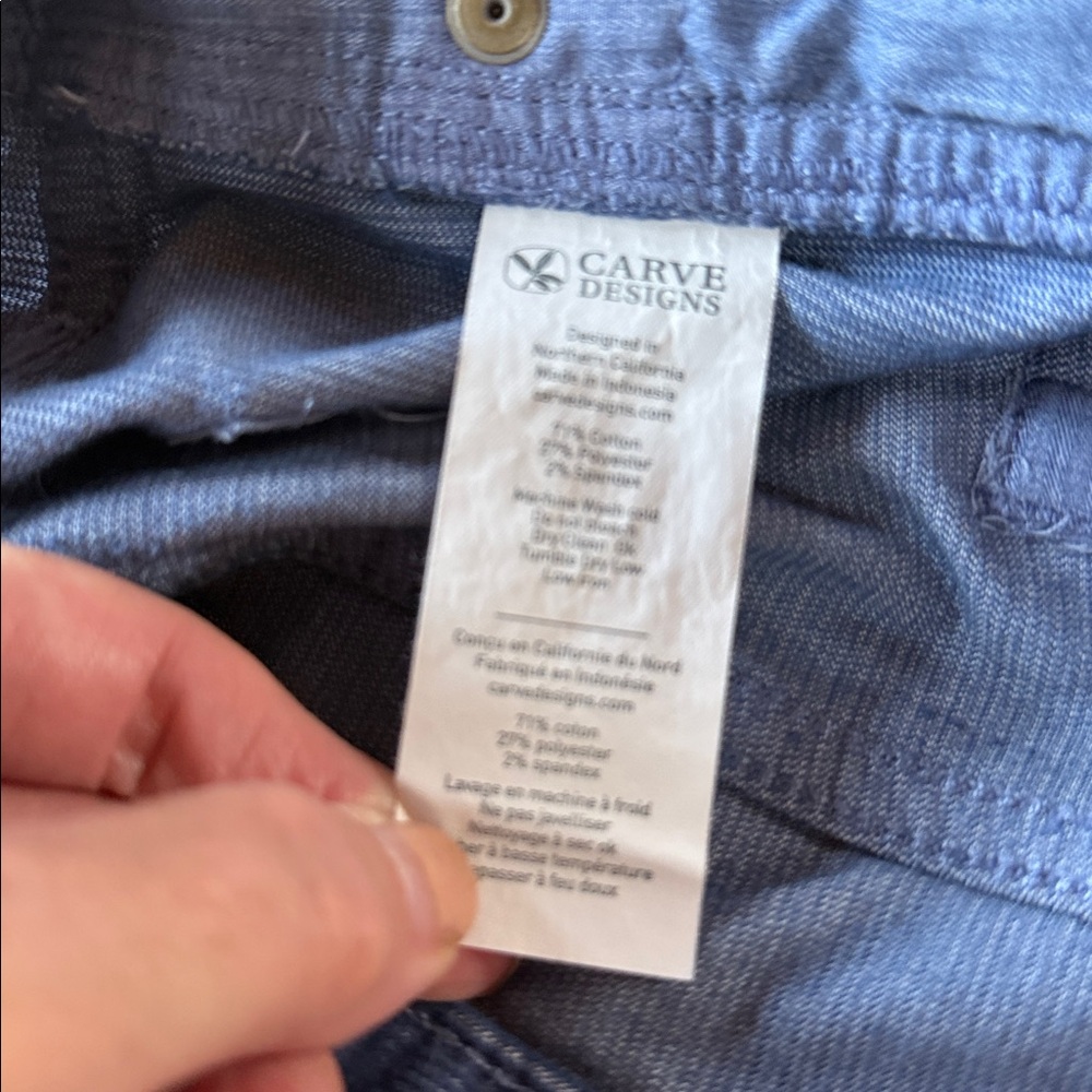 Carve Designs Women's Oahu blue Corduroy Shorts with fray & stretch. Size 6 - Picture 8 of 8